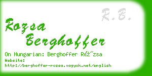 rozsa berghoffer business card